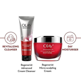 Olay Regenerist Micro sculpting Day Moisturizer (non SPF) 50g with Cleanser pack- 100g
