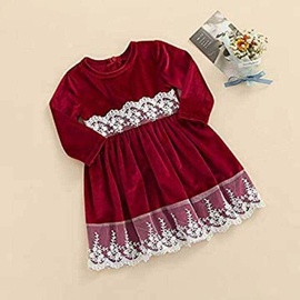 Baby Beautiful Stylish Dress Red, Size: 0-3y