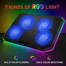 Havit F2076 Gaming Laptop Cooling Pad for 12-17 Inch Laptop with 4 Quiet Fans & RGB Backlight, 2 image