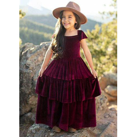 Baby Stylish Long Dress Red, Size: 0-3y