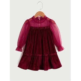 Baby Beautiful Stylish Dress Merun Red, Size: 0-3y