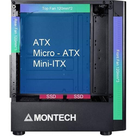 Montech X1 MESH Black ATX Mid Tower Gaming Case, 3 image