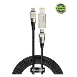 Baseus Flash Series One-For-Two Fast Charging Data Cable With Square Head Type-C To C+DC 100W 2m Black (CA1T2-B01)
