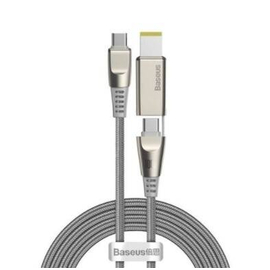 Baseus Flash Series One-for-two Fast Charging Data Cable with Square Head Type-C to C+DC 100W 2m Grey