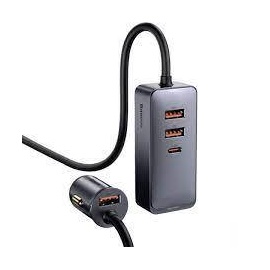 Baseus Share Together PPS multi-port Fast charging car charger with extension cord 120W 3U+1C Gray, 3 image