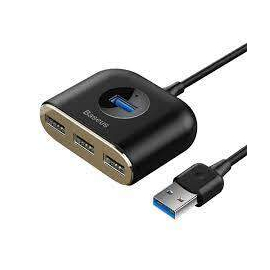 Baseus Square round 4 in 1 USB HUB Adapter(USB3.0 TO USB3.0*1+USB2.0*3) 1m Black, 3 image