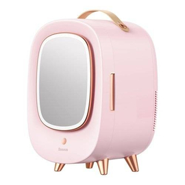 Baseus Mini Beauty Fridge for Cosmetics With Mirror Pink (CRBXNS-A04), 3 image