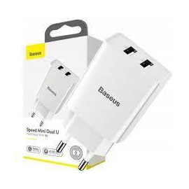 Baseus Speed Mini Dual U Charger 10.5W EU) White, 2 image