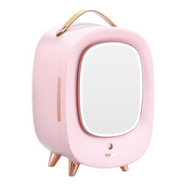 Baseus Mini Beauty Fridge for Cosmetics With Mirror Pink (CRBXNS-A04), 4 image