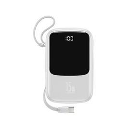 Baseus Q pow Digital Display 3A Power Bank 10000mAh (With Type-C Cable)White