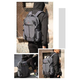 NAVIFORCE B6808 Fashion Casual Men's Backpacks Large Capacity Business Travel USB Charging Bag - Gray, 7 image