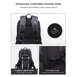 NAVIFORCE B6804 School Bag 16 inch Laptop USB Rucksack Anti Theft Men Backbag Travel - Black, 3 image