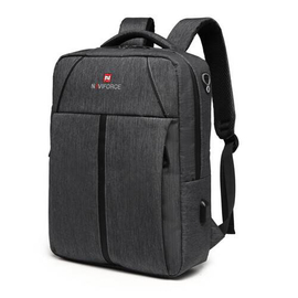 NAVIFORCE B6809 Fashion Casual Men's Backpacks Large Capacity Business Travel USB Charging Bag - Gray