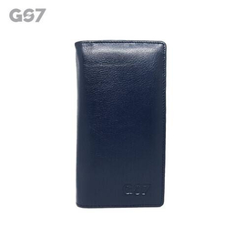 GS7 Unisex Navy Blue Leather Long Wallet
