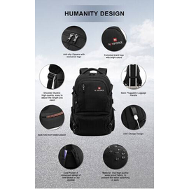 NAVIFORCE B6806 Fashion Business Backpacks Men Style High Quality PU Waterproof Travel Bag - Gray, 5 image