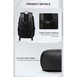 NAVIFORCE B6807 Quality Nylon Waterproof Travel Backpacks Fashion Multifunction Large Capacity and USB - Black, 10 image