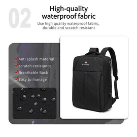 NAVIFORCE B6809 Fashion Casual Men's Backpacks Large Capacity Business Travel USB Charging Bag - Gray, 4 image