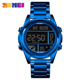 SKMEI 1448 Royal Blue Stainless Steel Digital Watch For Men - Royal Blue