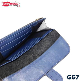 Blue Leather Long Wallet For Men, 2 image