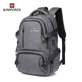 NAVIFORCE B6806 Fashion Business Backpacks Men Style High Quality PU Waterproof Travel Bag - Gray, 2 image