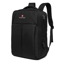NAVIFORCE B6810 Fashion Casual Men's Backpacks Large Capacity Business Travel USB Charging Bag - Black