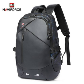 NAVIFORCE B6807 Quality Nylon Waterproof Travel Backpacks Fashion Multifunction Large Capacity and USB - CF Blue