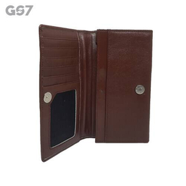 GS7 Unisex Chocolate Leather Long Wallet, 2 image
