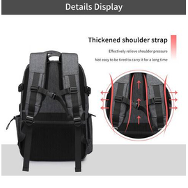 NAVIFORCE B6808 Fashion Casual Men's Backpacks Large Capacity Business Travel USB Charging Bag - CF Gray, 9 image