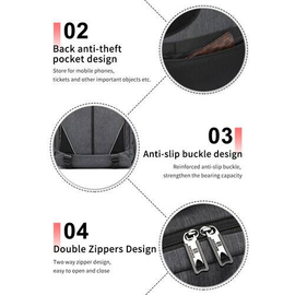 NAVIFORCE B6808 Fashion Casual Men's Backpacks Large Capacity Business Travel USB Charging Bag - CF Gray, 7 image