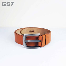 B76. GS7 Mens Brown Leather Belt