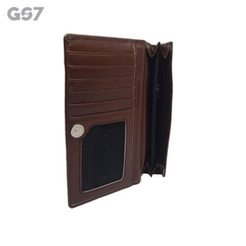 GS7 Unisex Chocolate Leather Long Wallet, 3 image