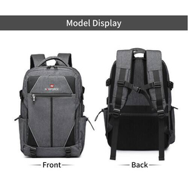 NAVIFORCE B6808 Fashion Casual Men's Backpacks Large Capacity Business Travel USB Charging Bag - Gray, 13 image