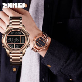 SKMEI 1448 RoseGold Stainless Steel Digital Watch For Men - RoseGold, 4 image