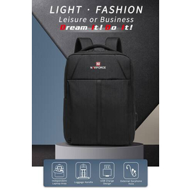 NAVIFORCE B6809 Fashion Casual Men's Backpacks Large Capacity Business Travel USB Charging Bag - Black, 2 image