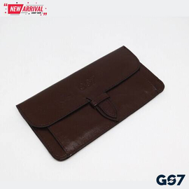 Chocolate Leather Long Wallet For Men