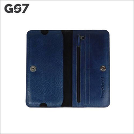 GS7 Slim Blue Leather Long Wallet, 4 image