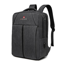NAVIFORCE B6810 Fashion Casual Men's Backpacks Large Capacity Business Travel USB Charging Bag - Gray