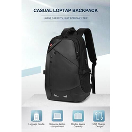 NAVIFORCE B6807 Quality Nylon Waterproof Travel Backpacks Fashion Multifunction Large Capacity and USB - Black, 2 image