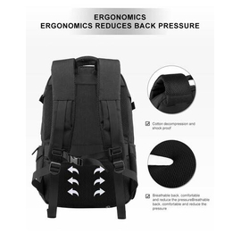 NAVIFORCE B6806 Fashion Business Backpacks Men Style High Quality PU Waterproof Travel Bag - Black, 8 image