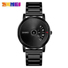 SKMEI 1260 Black Stainless Steel Analog Watch For Men - Gun Black