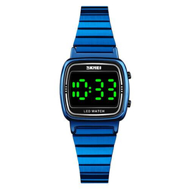 SKMEI 1543 Royal Blue Stainless Steel LED Digital Watch For Women - Royal Blue