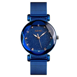 SKMEI 9188 Royal Blue Mesh Stainless Steel Analog Luxury Watch For Women - Royal Blue