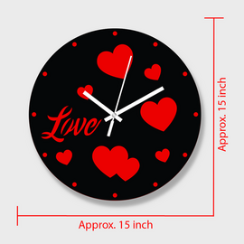 Valentine Thematic Wooden Board Wall Clock DCF-1037, 2 image