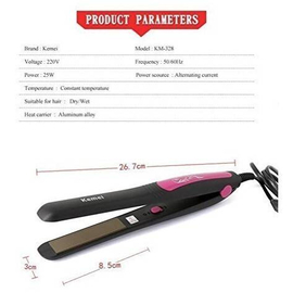 Kemei Original KM-328 Professional Hair Straightener (Pink), 4 image