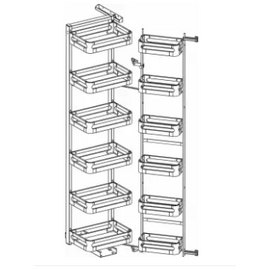 Large Six Layer Tall Unit (Left/Right) with SS Sheet Baskets