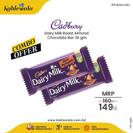Cadbury Dairy Milk Roast Almond Chocolate Bar 36 gm (COMBO)