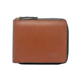 Tan Color Zippered Bi-fold Slim Wallet SB-W54, 2 image