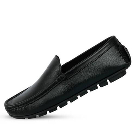 Black Leather Loafers Men's SB-S118, Size: 39, 2 image