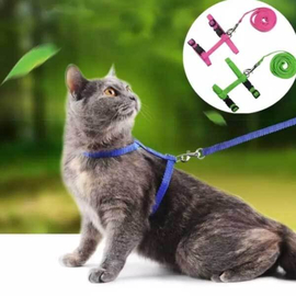 Adjustable Nylon Pet Puppy & Cat Harness and Leash  Kitten Belt Collar, 2 image