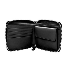 Black Zippered Bi-Fold Slim Wallet SB-W55, 3 image